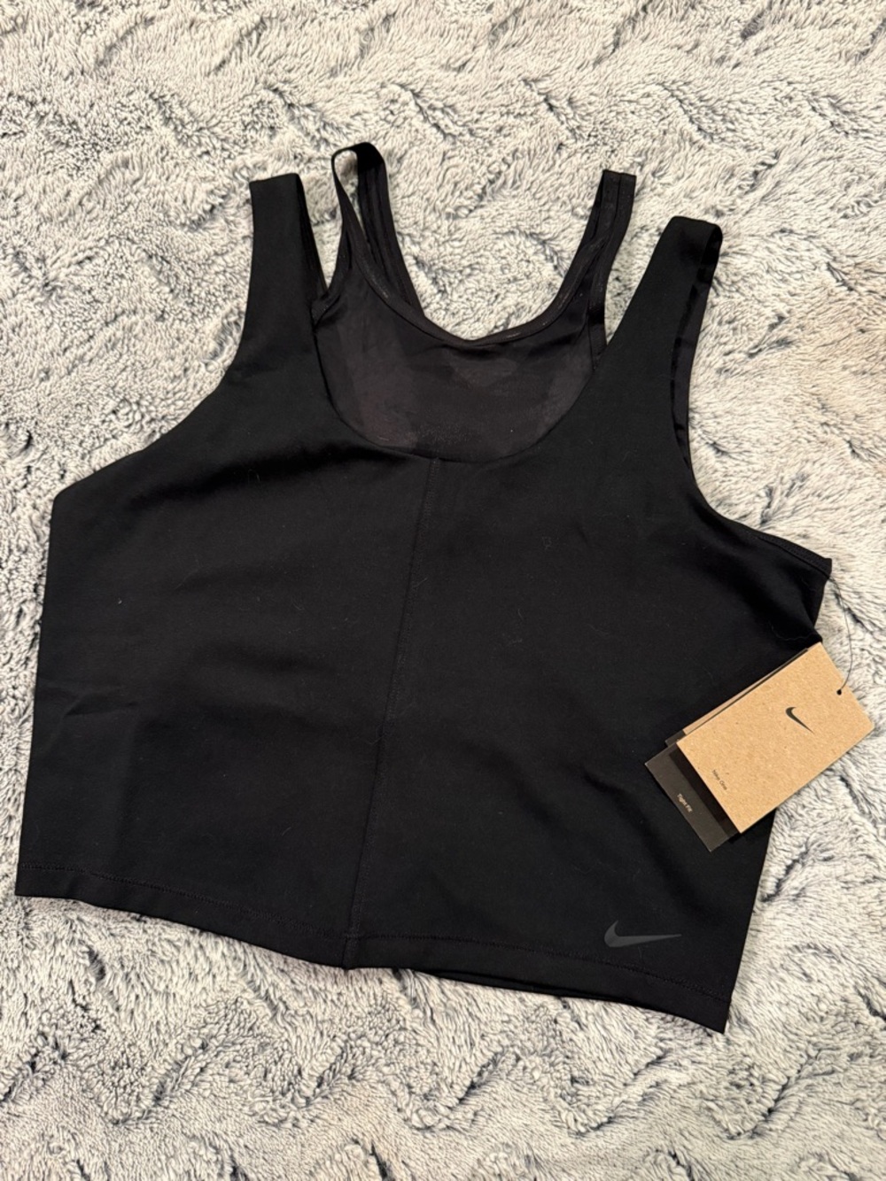 Nike Black Cropped Tank with Subtle Swoosh